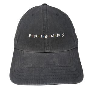 Friends Slideback Baseball Cap Black One Size Adjustable Embroidered 6 Panel